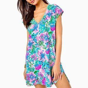 NWT Lilly Pulitzer Size L Talli VNeck Coverup in Mandevilla Baby Paradise Petals
